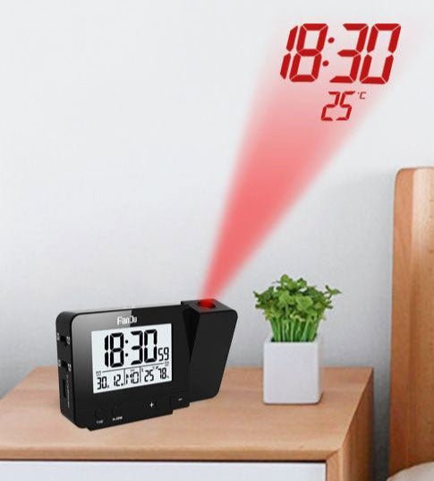 Réveil projecteur température et heure