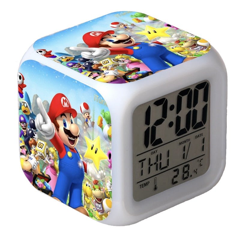 Réveil Mario veilleuse pour chambre d'enfant